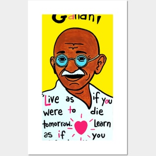 Mahatma Gandhi pop folk art Posters and Art